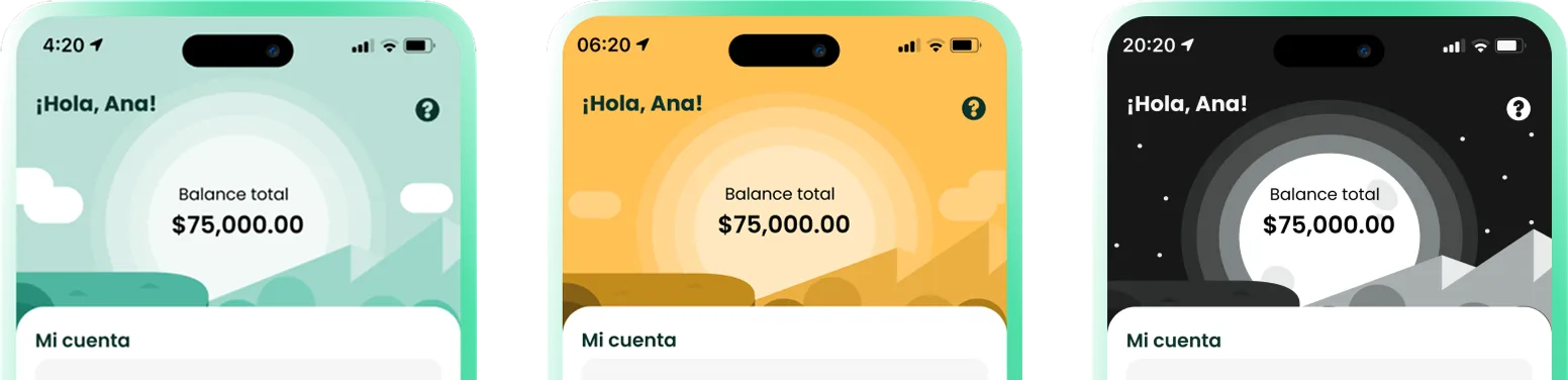 Interfaz dinámica según el ciclo circadiano