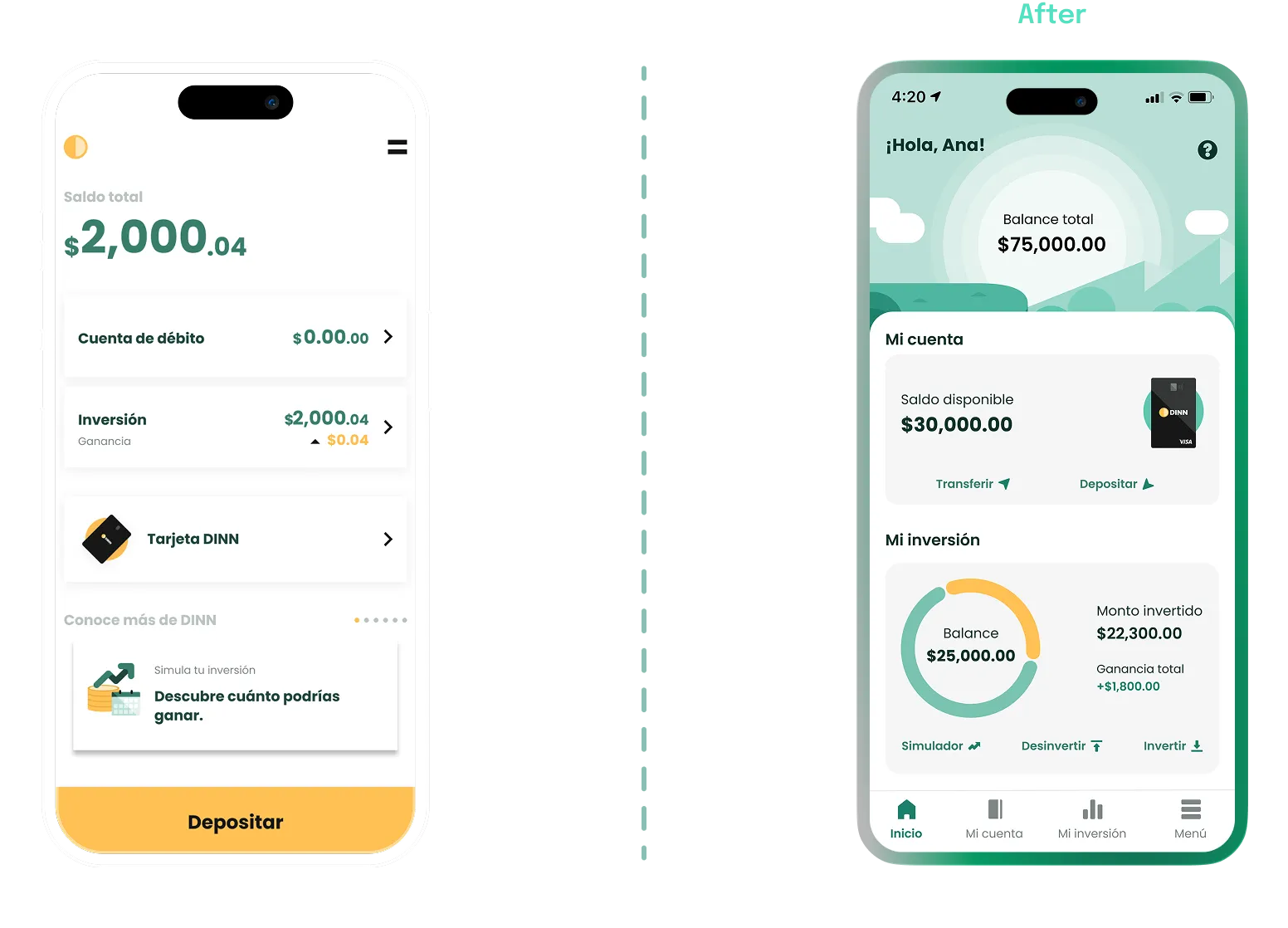 Rediseño del Home: Antes vs Después